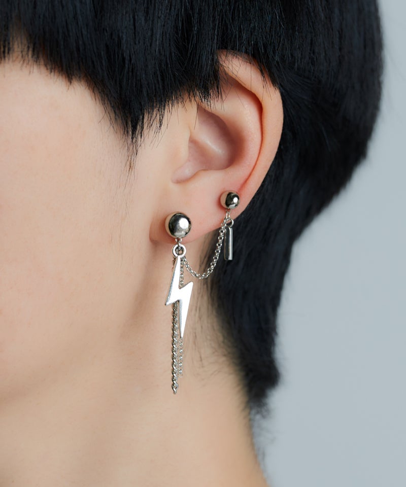 ピアス　No.4440 片耳用ピアス】シルバーノイズチェーン | Leange WEB SHOP